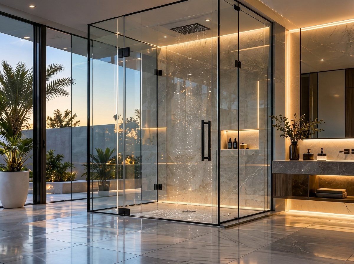 فخامة زجاج سكريت شاور الدمام